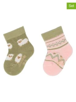 Sterntaler 2er-Set: Baby-Socken In Rosa/ Grün
