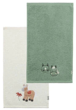 Sterntaler Kinderhandtuch 2er-Pack BAUERNHOF In Sattes Grün